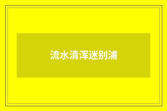 流水清浑迷别浦