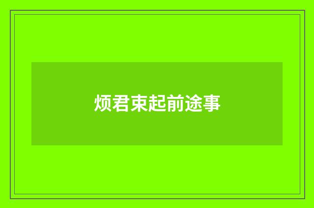 烦君束起前途事