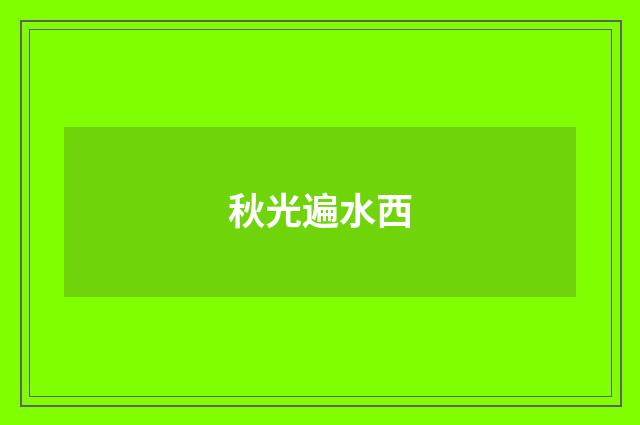 秋光遍水西