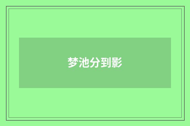 梦池分到影