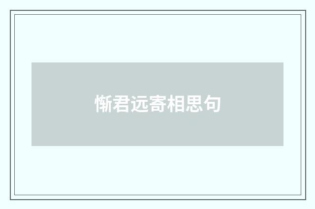 惭君远寄相思句
