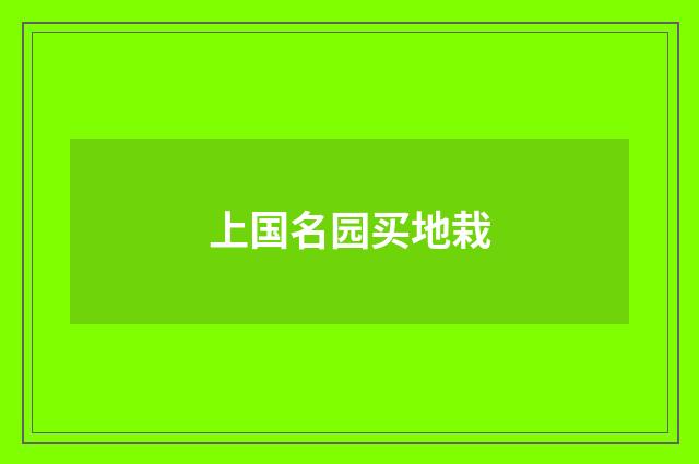 上国名园买地栽