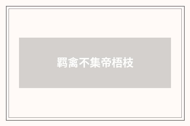 羁禽不集帝梧枝