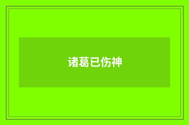 诸葛已伤神