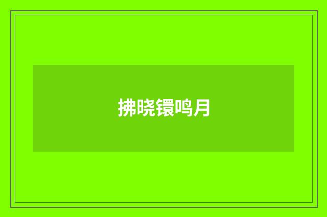 拂晓镮鸣月