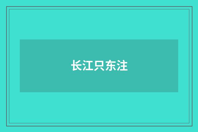 长江只东注