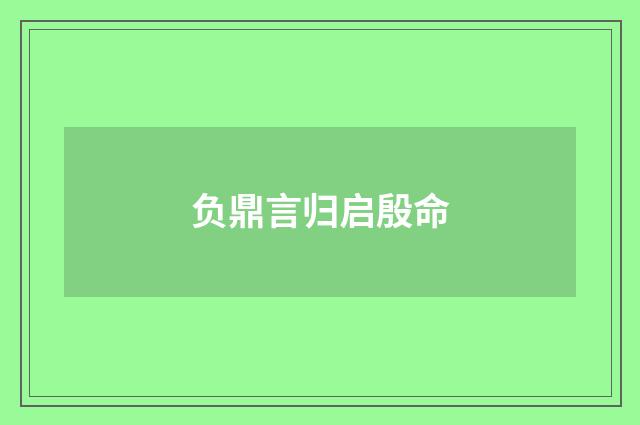 负鼎言归启殷命