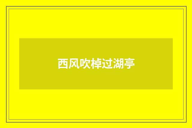 西风吹棹过湖亭