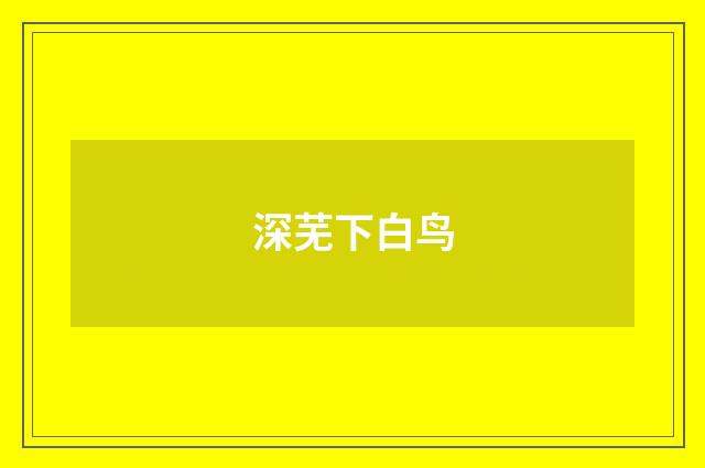 深芜下白鸟