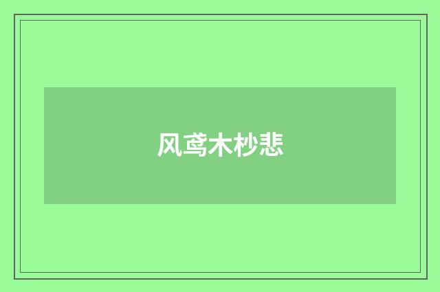 风鸢木杪悲