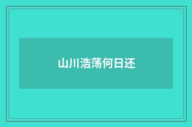 山川浩荡何日还