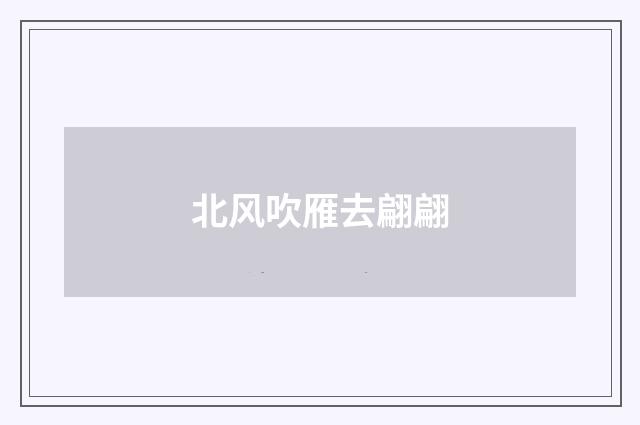 北风吹雁去翩翩