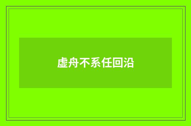 虚舟不系任回沿
