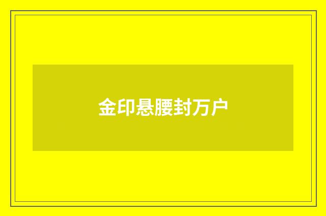 金印悬腰封万户