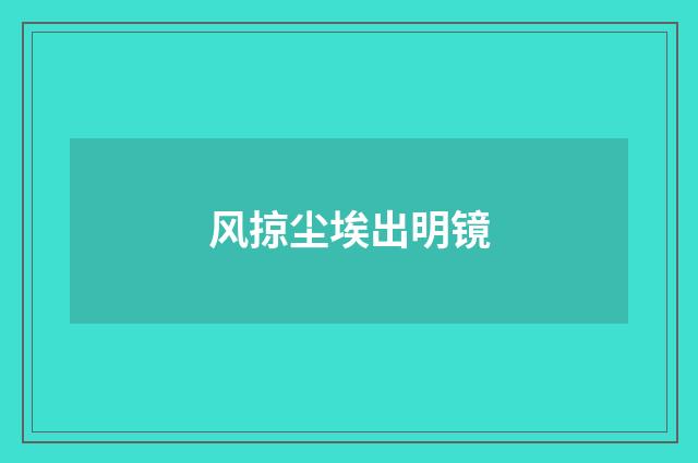 风掠尘埃出明镜