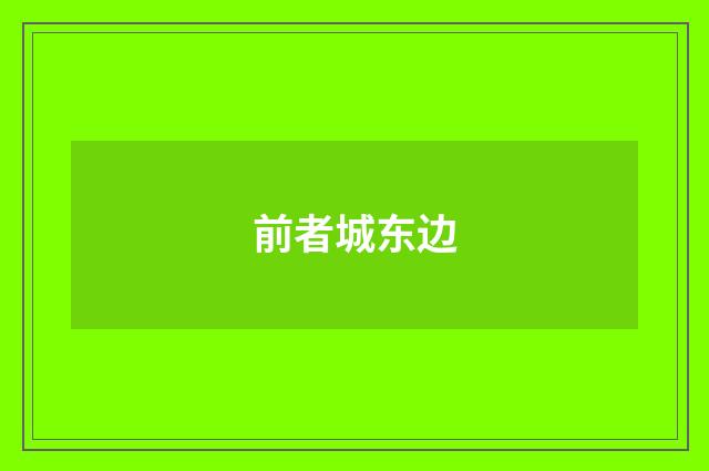 前者城东边