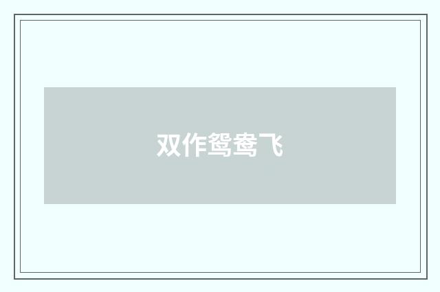 双作鸳鸯飞