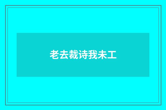 老去裁诗我未工