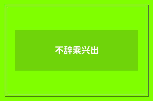 不辞乘兴出