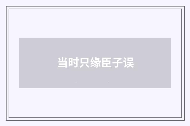 当时只缘臣子误