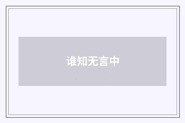 谁知无言中