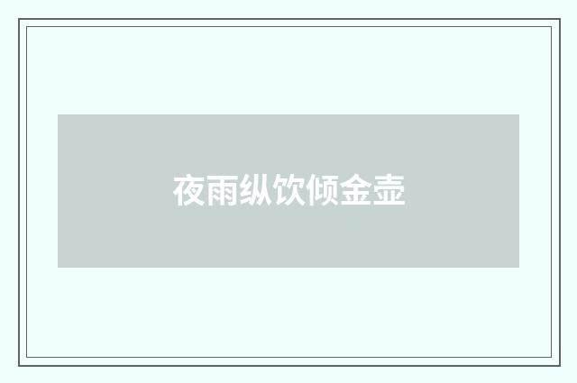 夜雨纵饮倾金壶