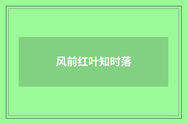 风前红叶知时落