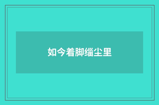 如今着脚缁尘里