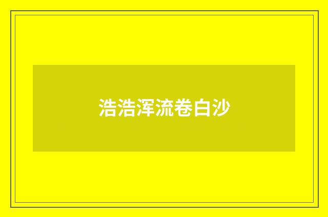 浩浩浑流卷白沙
