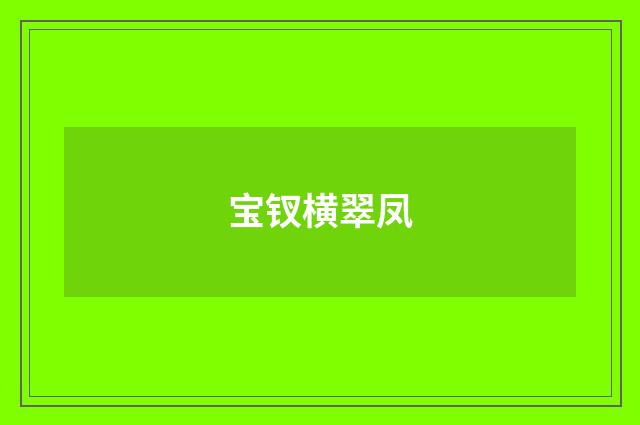 宝钗横翠凤