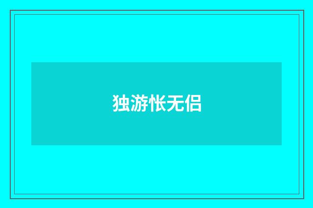 独游怅无侣