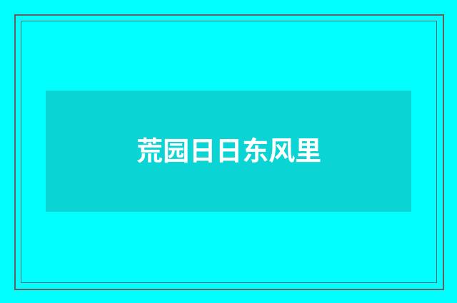 荒园日日东风里