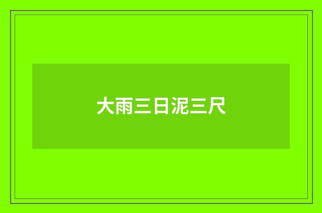 大雨三日泥三尺