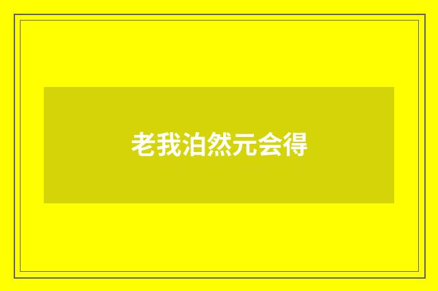老我泊然元会得