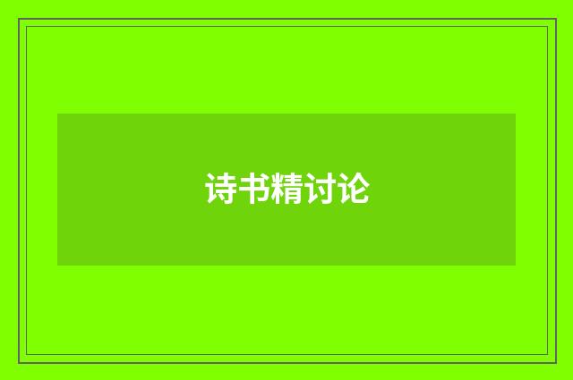 诗书精讨论