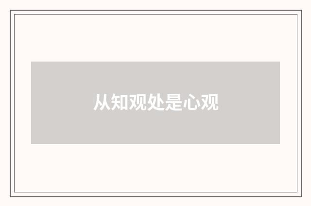 从知观处是心观