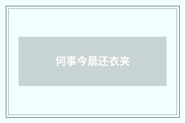 何事今晨还衣夹