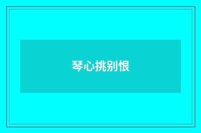 琴心挑别恨