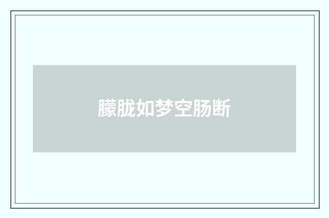 朦胧如梦空肠断