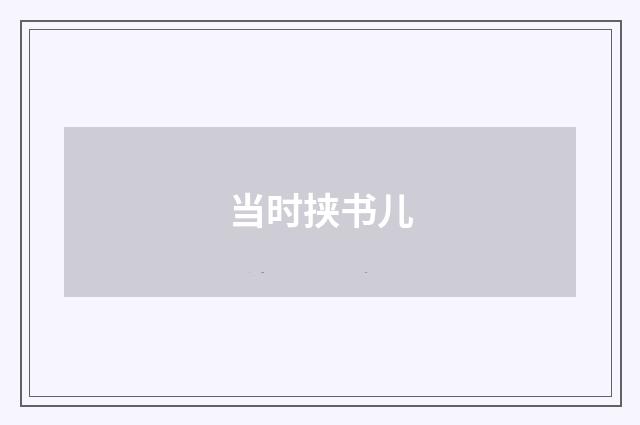 当时挟书儿