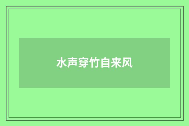 水声穿竹自来风
