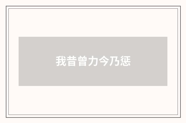我昔曾力今乃惩