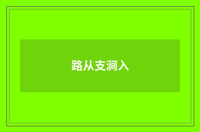 路从支涧入