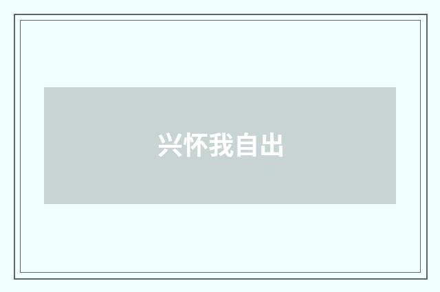 兴怀我自出