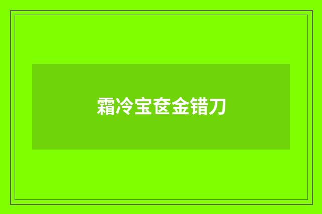 霜冷宝奁金错刀