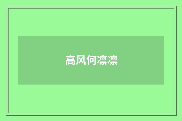 高风何凛凛