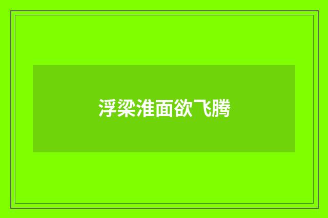 浮梁淮面欲飞腾