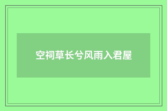 空祠草长兮风雨入君屋