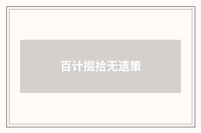 百计掇拾无遗策