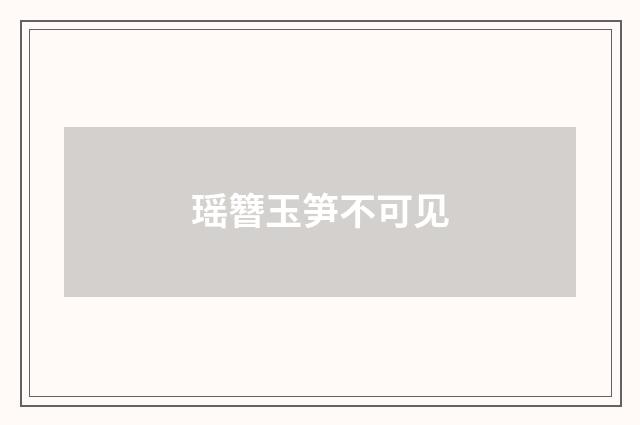 瑶簪玉笋不可见